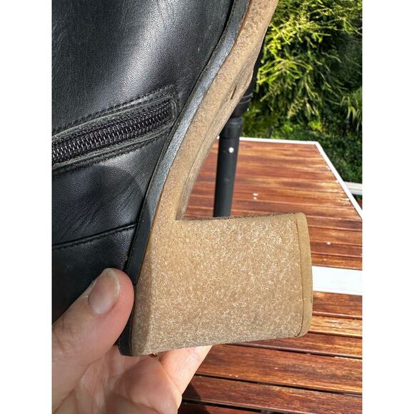 MIDAS Women's Black Leather Heeled Ankle Boots Size EU38/US 7.5-8 - Picture 7 of 8